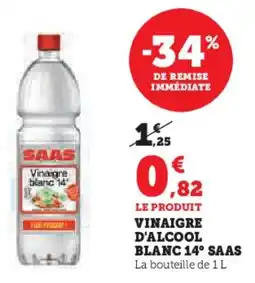 Super U Vinaigre d'alcool blanc 14° saas offre