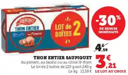 Super U Thon entier saupiquet offre