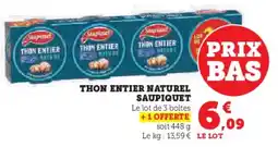 Super U Thon entier naturel saupiquet offre