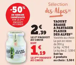 Super U Yaourt brasse a partager plaisir des alpes offre