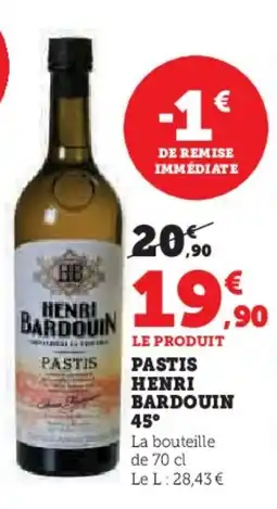 Super U Pastis henri bardouin 45 offre
