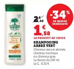 Super U Shampooing arbre vert offre