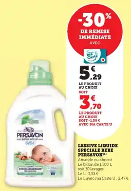 Super U Lessive liquide speciale bebe persavon offre