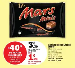 Super U Barres chocolatees minis offre