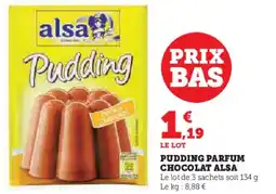Super U Pudding parfum chocolat alsa offre