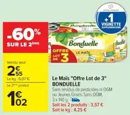 Cora x Carrefour Le maïs bonduelle offre