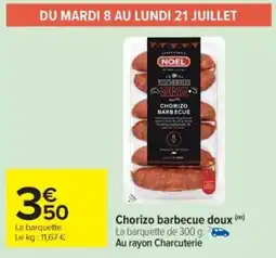 Cora x Carrefour Chorizo barbecue doux offre
