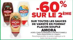 Cora x Carrefour Sur toutes les sauces de variété en format flacon souple amora offre