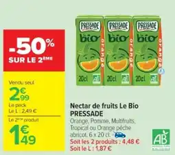 Cora x Carrefour Nectar de fruits le bio pressade offre