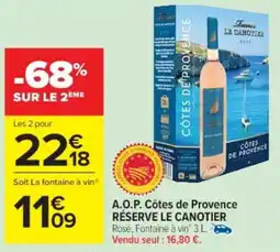 Cora x Carrefour A.o.p. côtes de provence réserve le canotier offre