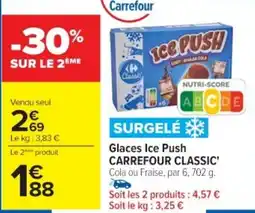 Cora x Carrefour Glaces ice push carrefour classic offre