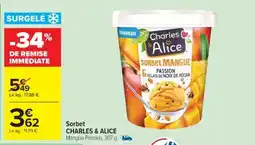 Cora x Carrefour Sorbet charles & alice offre