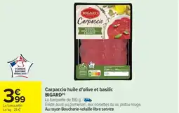 Cora x Carrefour Carpaccio huile d'olive et basilic bigard offre