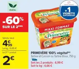 Cora x Carrefour Primevère 100% végétal offre