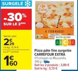 Cora x Carrefour Pizza pâte fine surgelée carrefour extra offre