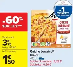 Cora x Carrefour Quiche lorraine marie offre