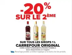 Cora x Carrefour Sur tous les sirops carrefour original offre