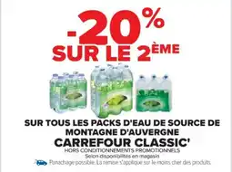 Cora x Carrefour Sur tous les packs d'eau de source de montagne d'auvergne carrefour classic offre
