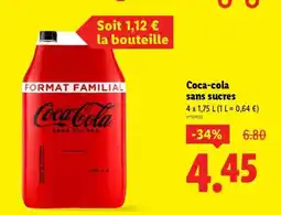 Lidl Coca Cola Sans Sucres offre
