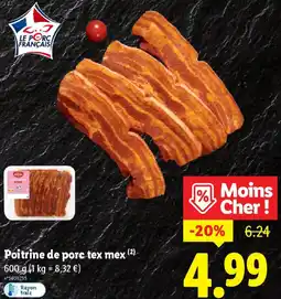 Lidl Poitrine de porc tex mex offre
