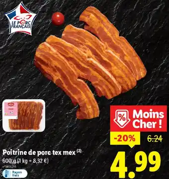 Lidl Poitrine de porc tex mex offre