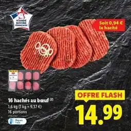 Lidl 16 hachés au bœuf offre