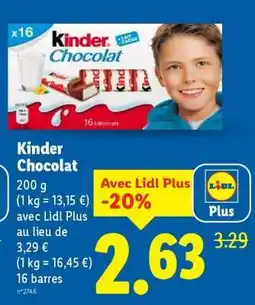 Lidl KINDER Chocolat offre