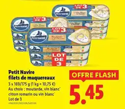 Lidl PETIT NAVIRE Filets de maquereaux offre