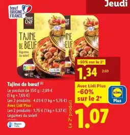 Lidl Tajine de boeuf offre