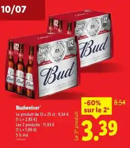 Lidl Budweiser offre