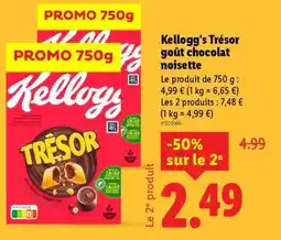 Lidl Kellogg's Trésor goût chocolat noisette offre