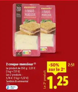 Lidl 2 Croque-Monsieur offre