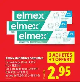 Lidl Elmex dentifrice sensitive offre