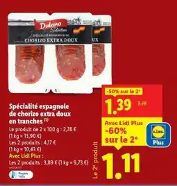 Lidl Dulano Sélection Chorizo Extra Doux offre