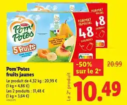 Lidl Pom'Potes fruits jaunes offre