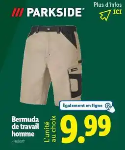 Lidl Bermuda de travail homme offre