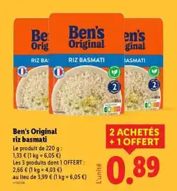 Lidl Ben's Original riz basmati offre