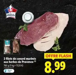 Lidl 2 filets de canard marinés aux herbes de Provence offre