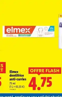 Lidl Elmex dentifrice anti-carries offre