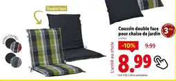 Lidl Coussin double face pour chaise de jardin offre