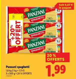 Lidl Panzani spaghetti offre