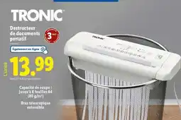 Lidl TRONIC Destructeur de documents portatif offre