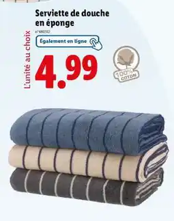 Lidl Serviette de douche en éponge offre