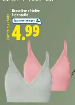 Lidl Brassière côtelée à dentelle offre
