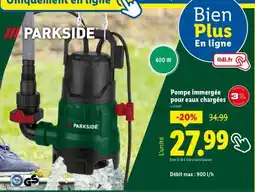 Lidl Pompe immergée pour eaux chargées offre