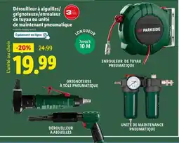 Lidl Dérrouilleur à aiguilles / grignoteuse / enrouleur de tuyau ou unité de maintenance pneumatique offre