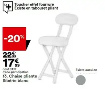 BUT Chaise pliante Sibérie blanc offre