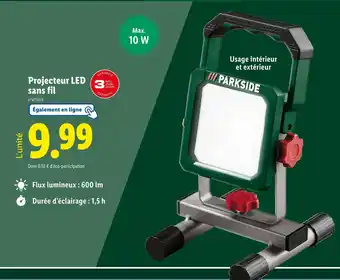 Lidl PARKSIDE Projecteur LED sans fil offre