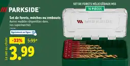 Lidl PARKSIDE Set de forets, mèches ou embouts offre