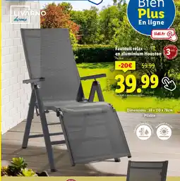 Lidl LIVARNO HOME Fauteuil relax en aluminium Houston offre